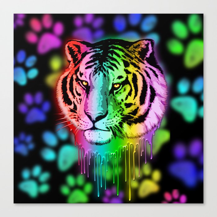 Colorful Neon Rainbow Paint Drips Art Board Print for Sale by