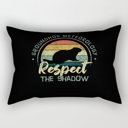 Retro Groundhog Meteorology Groundhog Day Rectangular Pillow