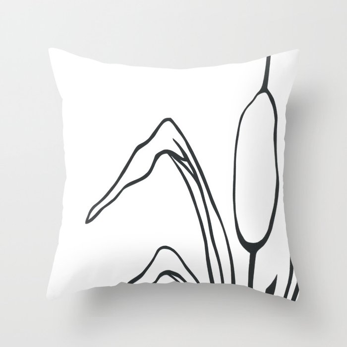 Paper-cut Cattail Throw Pillow