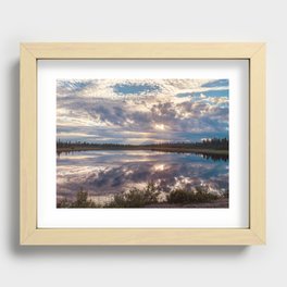 Cloud mirror Recessed Framed Print