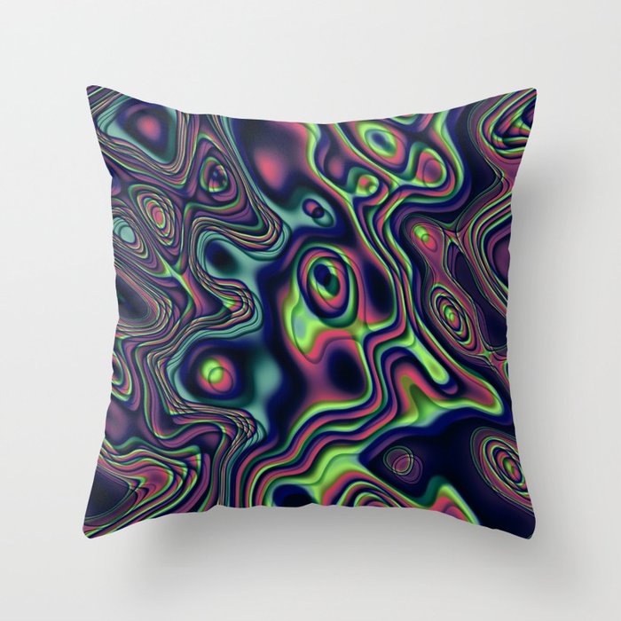 Funky liquid shapes Throw Pillow