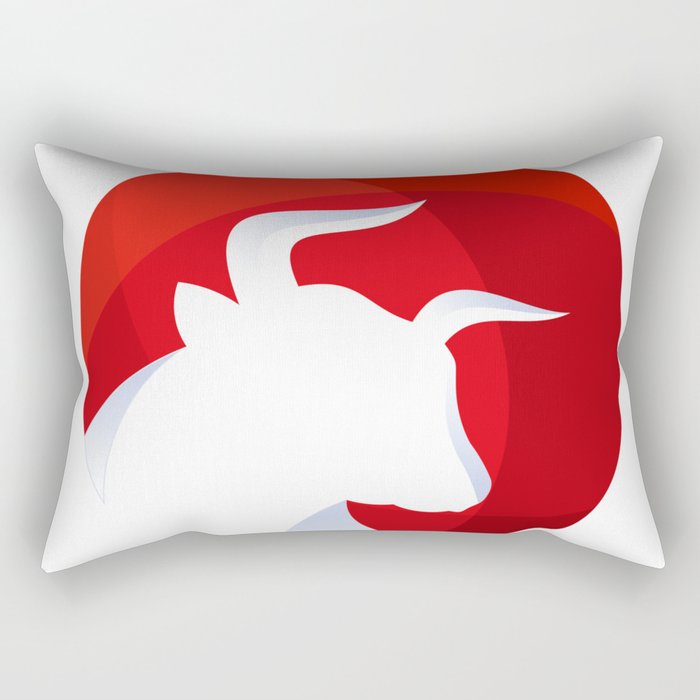 bull red Rectangular Pillow