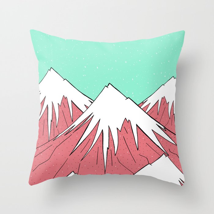 The mountains and the sky Throw Pillow