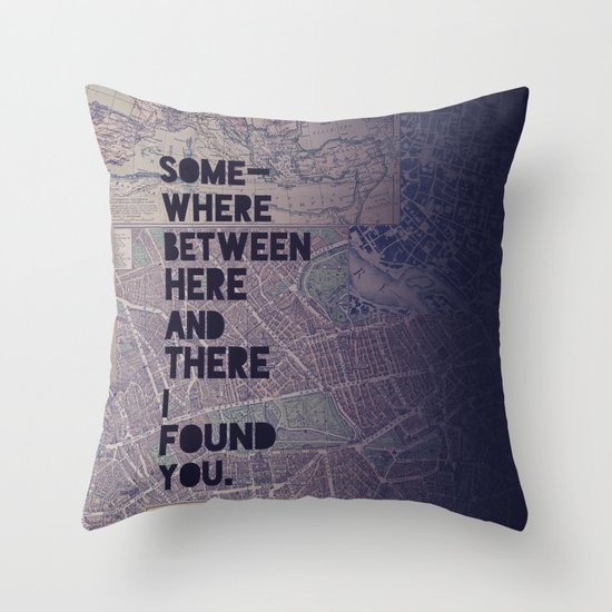 Here & There Throw Pillow