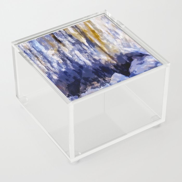 Abstract Lavender Stripes Acrylic Box