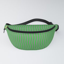 Green Wavy Lines 3 Fanny Pack