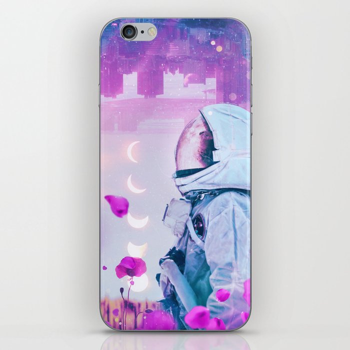 Astronaut into the Flowers iPhone Skin