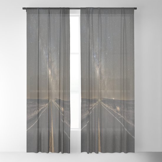 Go Beyond Road Leads Into Milky Way Galaxy Sheer Curtain By