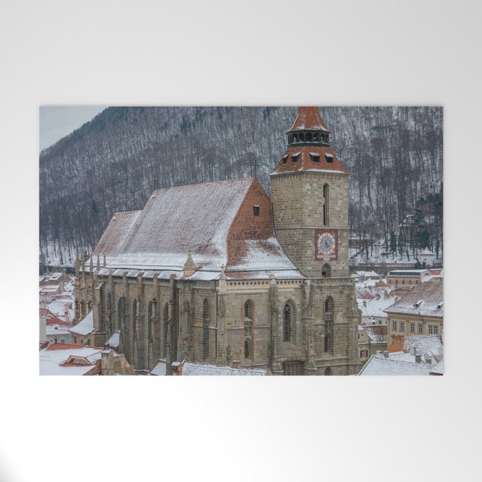 The black church in the city of Brasov Welcome Mat