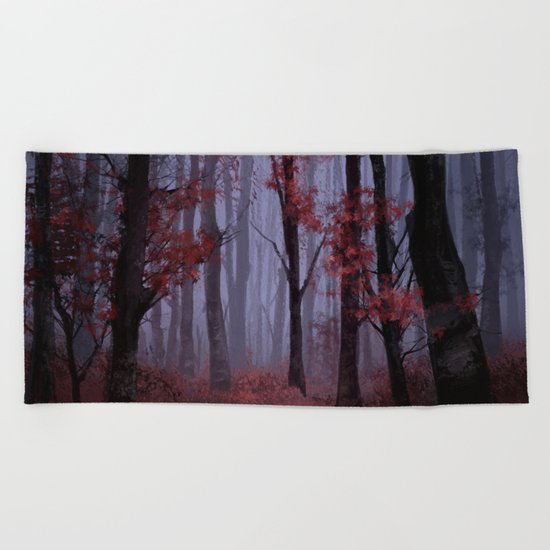 red forest 2 Beach Towel