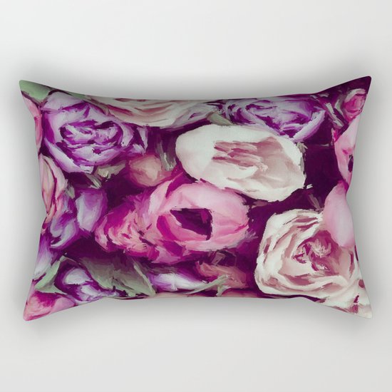 magnificent painted flowers Rectangular Pillow