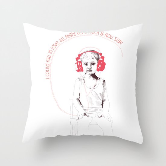 RocknRoll Boy Throw Pillow