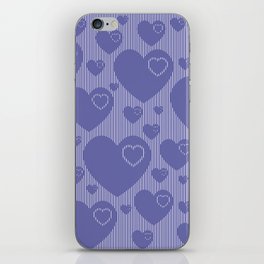 Forever In My Heart - Very Peri Stripes & Hearts #2 iPhone Skin