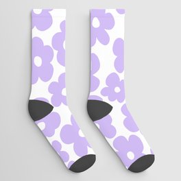 Pastel Purple Flowers - Vintage Floral Pattern Decor - Seamless Pattern  Socks