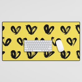 Illuminating Yellow Hearts Pantone 2021 LOVE Desk Mat