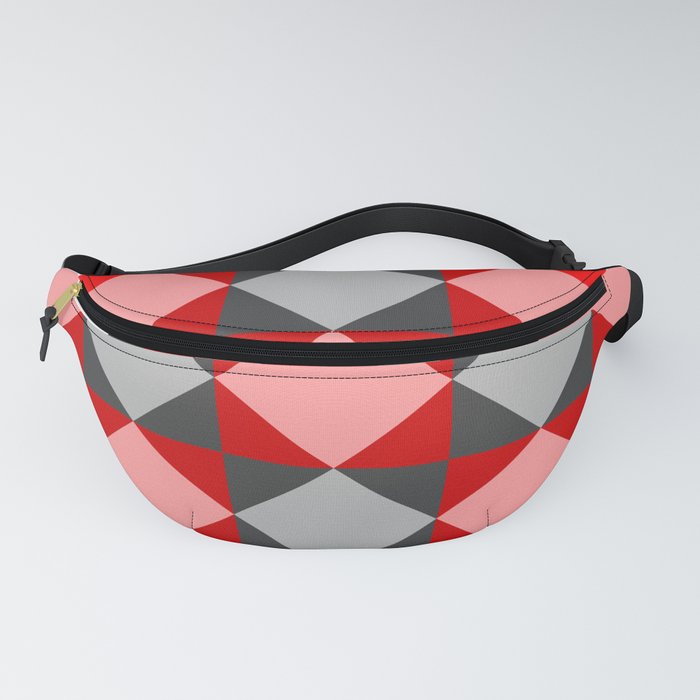 Red Riding Hood Picnic Blanket - Red Diamond Pixel Pattern Fanny Pack