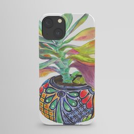 Flapjack Paddle Plant in Talavera Painting iPhone Case