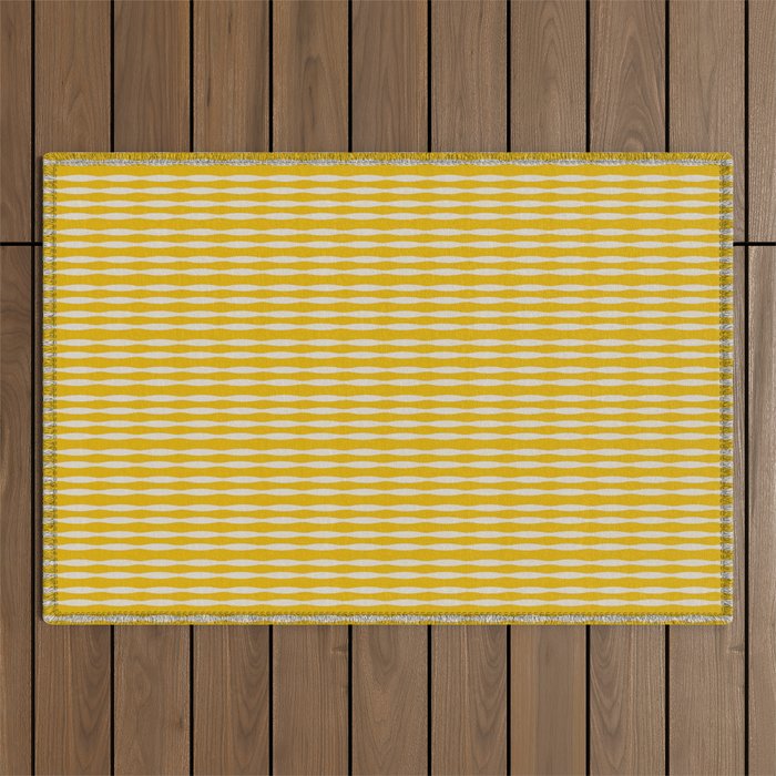 Striped yellow Outdoor Rug