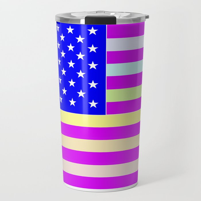 America the Beautiful Flag Pink Travel Mug