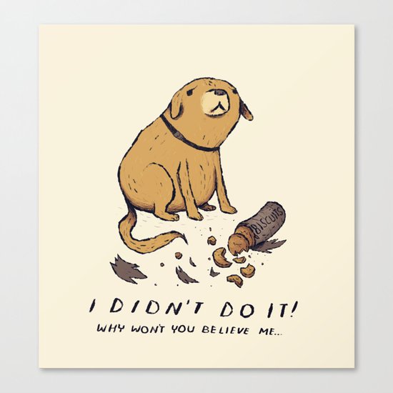 guilty dog Canvas Print