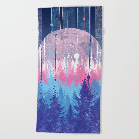 Rainy forest Beach Towel