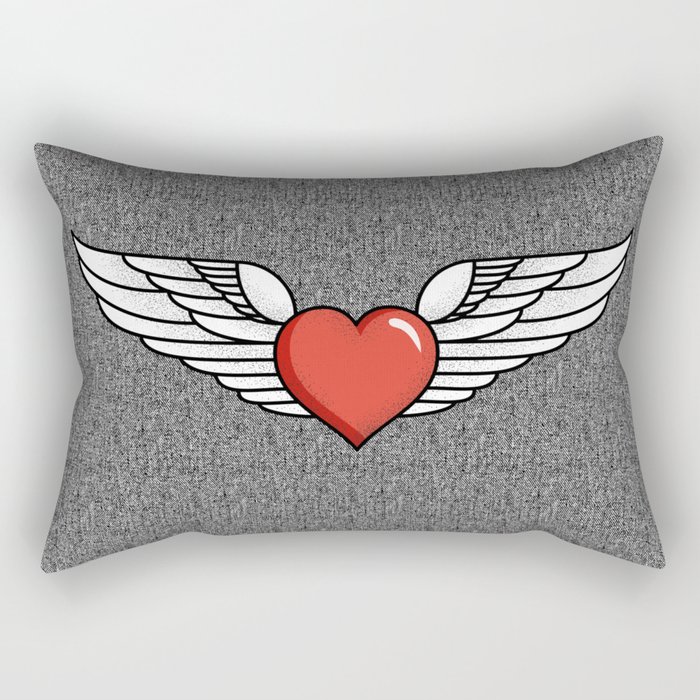 Winged Heart Rectangular Pillow