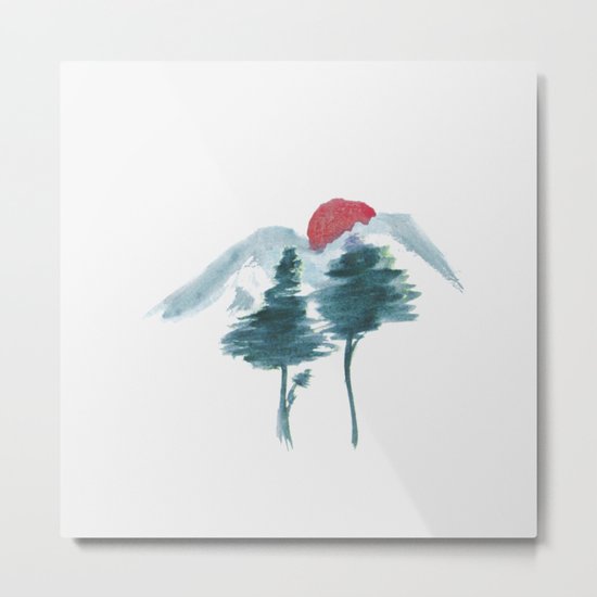 Japanese Alpine Sunset Metal Print