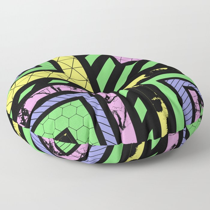 Pastel Corners (Abstract, geometric, textured designs) Floor Pillow