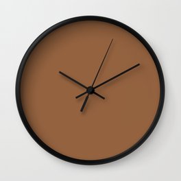 Warm Dark Terracotta Clay Brown Solid Color Earth-tone Pairs Pantone Adobe 17-1340 TCX Wall Clock