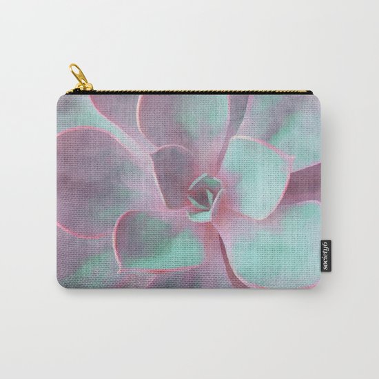 Pastel Succulent Carry-All Pouch