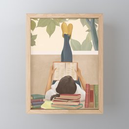 Bookworm Framed Mini Art Print