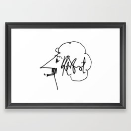 Vonnegut Self Portrait Artwork, Design for Wall Art, Prints, Posters, Tshirts, Bags, Women, Men, Kid Framed Art Print | Satire, Books, Drawings, Vonegut, Slaughterhouse, Satirical, Breakfast, Five, Artsy, Drawing 