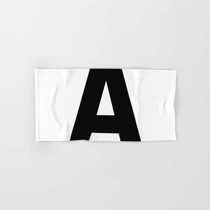 Letter A (Black & White) Hand & Bath Towel