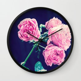 Pink roses Wall Clock