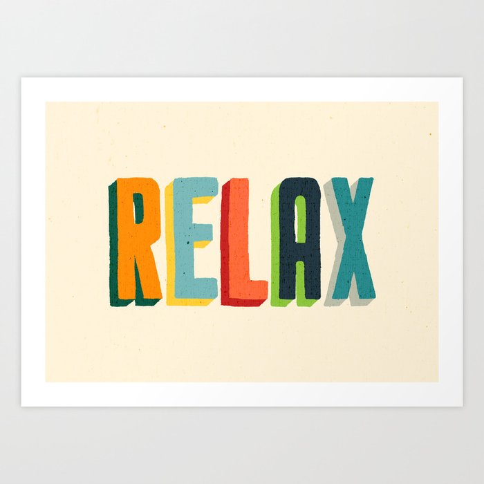 Relax Kunstdrucke | Gemälde, Digital, Other, Typografie, Pop-art, Vintage, Relax, Typo, Word, Retro