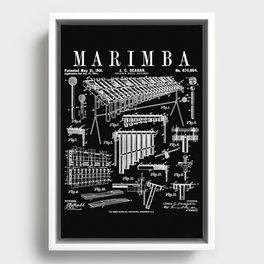 Marimba Player Percussion Musical Instrument Vintage Patent Framed Canvas