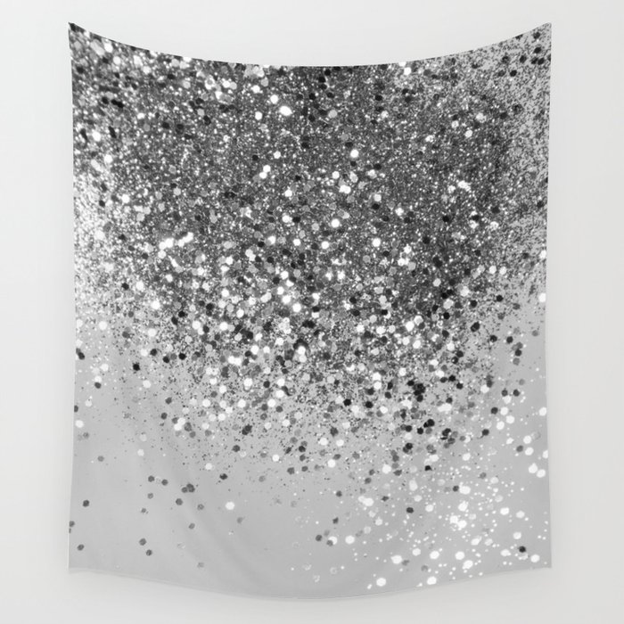 Soft Silver Gray Glitter #1 (Faux Glitter - Photography) #shiny #decor #art #society6 Wall Tapestry