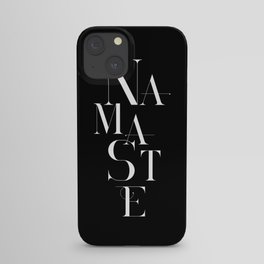 Namaste Greeting Word Black And White iPhone Case