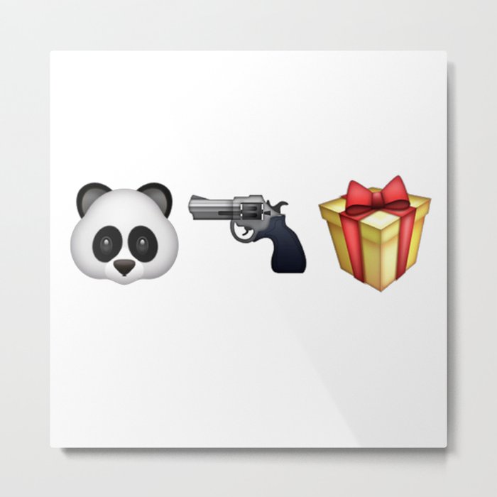 A Panda Next to a Gun Next to a Wrapped Gift (Shosanna, HBO Girls) Metal Print