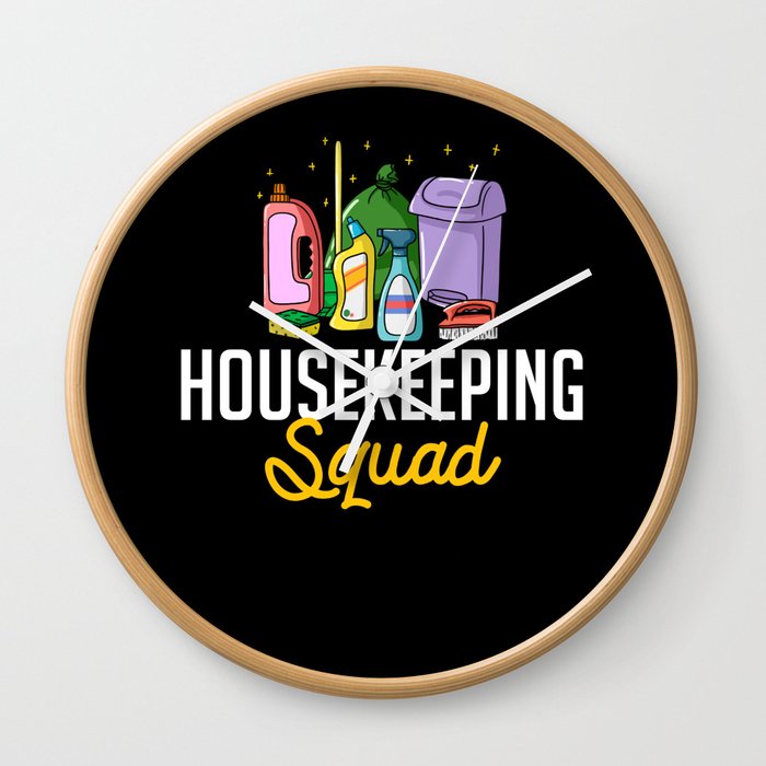 Housekeeping Cleaning Housekeeper Housewife Wall Clock