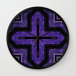 Royal Purple Cross Motif Wall Clock