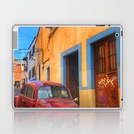Mexico Photography - Car Parked In A Narrow Mexican Street Laptop Skin