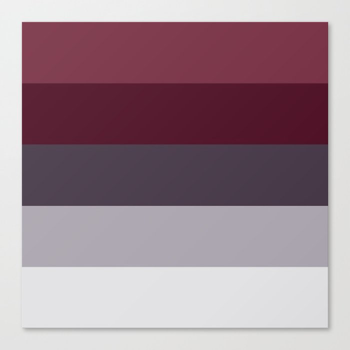 scandinavian moody winter fashion dark red plum burgundy grey stripe Canvas Print