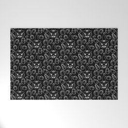 Black Witchy Pumpkins Welcome Mat