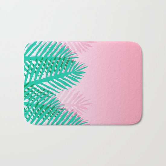 So Fine - palm springs desert plants indoor tropical oasis nature neon memphis throwback 1980s style Bath Mat