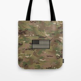 U.S. Flag: Woodland Camouflage Tote Bag