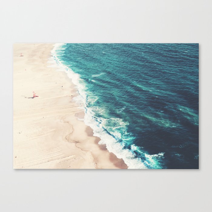 Aerial Beach Print - Aerial Ocean - Crashing Waves - Sea Travel photography  Canvas Print