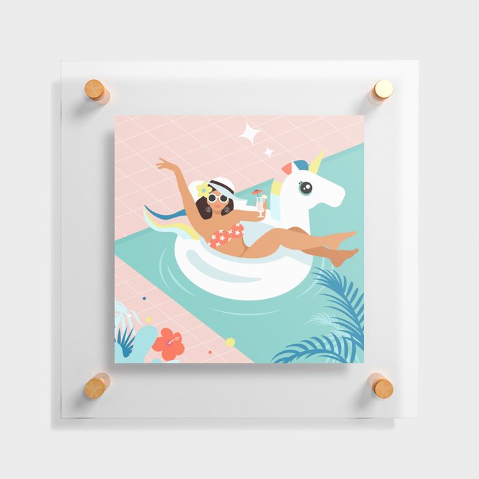 Summer unicorn Floating Acrylic Print