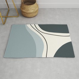 Seascapes IV // Abstract Minimal Area & Throw Rug