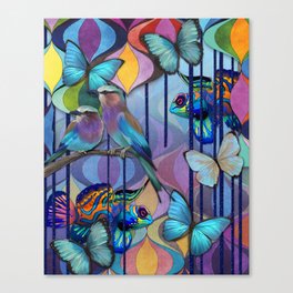 Morpho Blue Butterflies Colorful Daydream Canvas Print